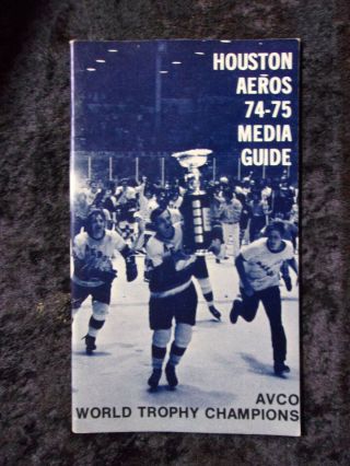 Vintage 1974 - 75 Houston Aeros Wha Hockey Media Guide Gordie Howe 10