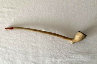 Antique / Vintage Smoked Churchwarden Estate Clay Pipe 21cm Long