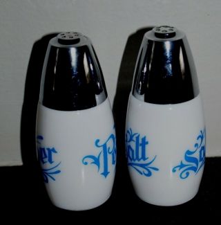 Vintage Westinghouse Gemco Milk Glass Salt & Pepper Shakers - Blue - Corelle Corning 2