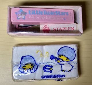 Vintage Sanrio Little Twin Stars Stapler With Staples & Tissue Pack 1976