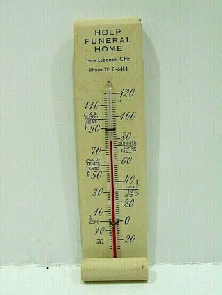 Vintage Holp Funeral Home Lebanon Ohio Advertising Thermometer $9.  95 No Rsrv