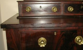 Antique Mahogany Empire Dresser Chest & Matching Drop Leaf Side Table Nightstand 3