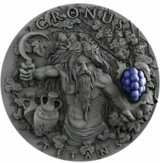 2018 Niue 2 Oz Antique Silver Greek Titans Cronus - Le Only 500 Coins