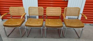 Vintage Mcm Cesca Style Cantilever Dining Chair Set Of 4 By Chromcast