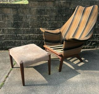 Adrian Pearsall 1611c Wingback Lounge Chair & Ottoman Restoration Mcm Atomic Age