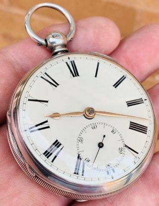 A Gents Very Good Large Antique Solid Silver Fusee Pocket Watch,  Chester 1869.
