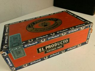 Vintage El Producto - Cigar Box - Irs Sticker - Empty
