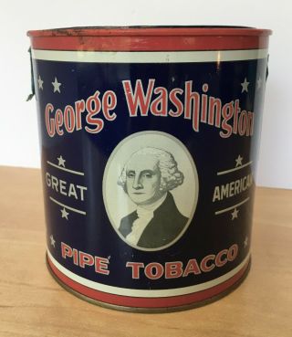 Vintage George Washington Great American Pipe Tobacco Tin W/ Tab - R.  J.  Reynolds