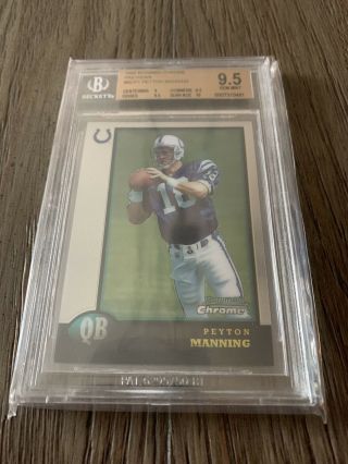 1998 Bowman Chrome Previews Peyton Manning Bcp1 Bgs 9.  5 Gen With A 10