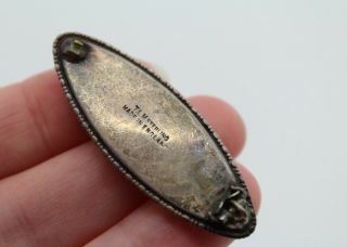 Vintage Silver TLM Butterfly Wing Oval Brooch Thomas L Mott Missing Pin Damage 2