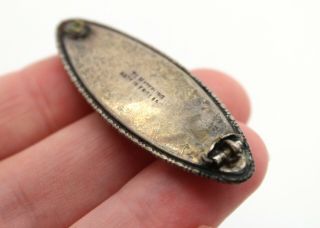 Vintage Silver TLM Butterfly Wing Oval Brooch Thomas L Mott Missing Pin Damage 3