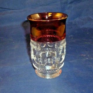 Vintage Set Of 4 Tiffin Kings Crown Tea Glasses Ruby Flash