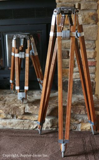 Antique Movie Camera Tripods - Pair,  National Cine Equipment Co.  Made In York