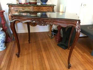 American Rococo Style Carved Table desk/console table/no Glass Included/ 3