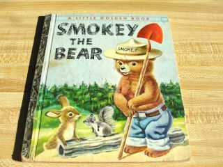 Rare Vintage Smokey The Bear Little Golden Book 1955 Richard Scarry 1st Printing