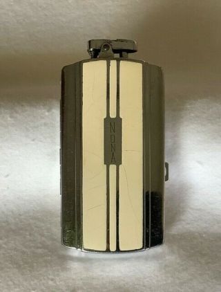 Vintage Collectible Art Deco Ronson Cigarette Lighter And Case Combo Us Patent