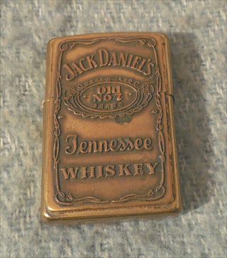 Jack Daniels Tennessee Whiskey Old No 7 Brass Zippo Cigarette Lighter 2000 Dated