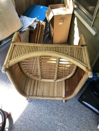 Vintage MCM McGuire Rattan Bamboo Barrel Chair 2