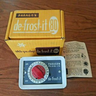 De - Frost - It Timer &box Vintage Paragon Electric Plug - In Fridge Freezer Defroster