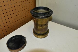 L50 - HUGE E.  Suter Basel Aplanat A № 8 Rare Vintage Brass Lens 3