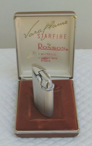 Vintage Ronson Varaflame Starfire Lighter With/box Great
