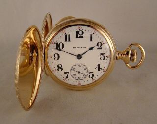 107 Years Old Hamilton " 975 " 17j 14k Gold Filled Hunter Case 16s Pocket Watch
