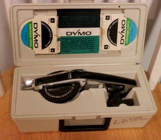 : Vintage Dymo 1550 Deluxe Chrome Tapewriter Label Maker W/ Box