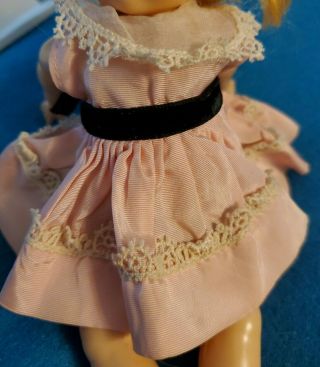 Vintage Vogue Ginny Doll Pink Dress,  Vogue Dolls Tag,  Lace Collar