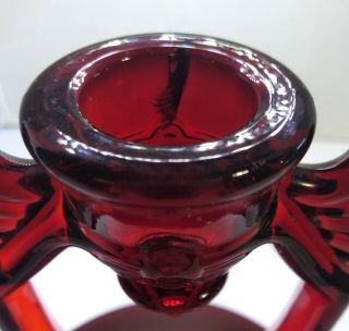 Vintage MOONDROPS RUBY RED GLASS SINGLE CANDLESTICK by Martinsville 5 