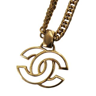 Chanel Cc Logos Chain Necklace Gold - Tone 98a France Vintage Authentic Nn498 S