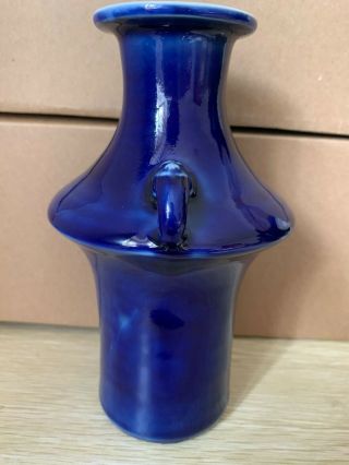 Antique Chinese Famille Rose Blue Glazed Porcelain Vase 19C? Age Unknown 3