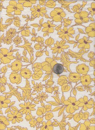 Vintage Feedsack Yellow Floral Feed Sack Quilt Sewing Fabric 25 " X 31 "