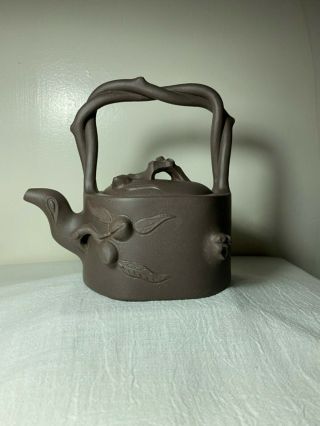 Antique Chinese Qing / Republic Yixing Zisha Clay Ceramic Pottery Teapot 鹤林制