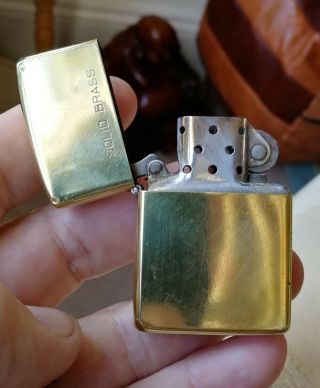 Vintage Zippo Solid Brass Lighter,  Made 1991.  Lifetime Guarantee.