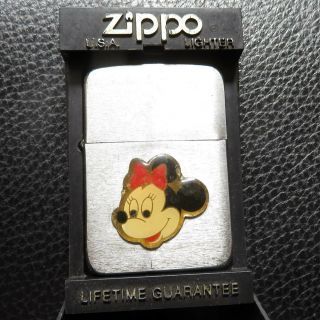 Disney Minnie Mouse Logo Brushed Chrome Zippo Lighter