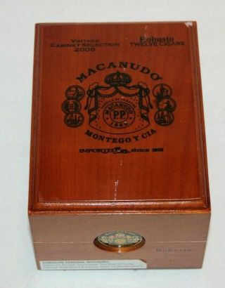 Vtg Macanudo Cabinet Selection 2006 Robusto Cigar Box 4 Rings & Tray Ships