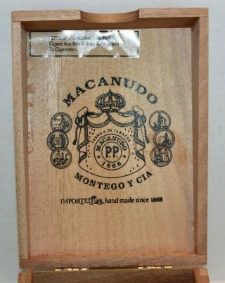VTG MACANUDO Cabinet Selection 2006 Robusto Cigar Box 4 Rings & Tray Ships 3