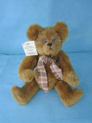 Artist Made Teddy Bear Liza Mishler 14 " Jointed " Sarah " With Glasses