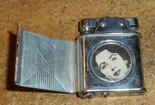 Vintage C.  M.  C.  N.  Y.  Semi - Automatic Lighter With Photo Inside & Heart Design
