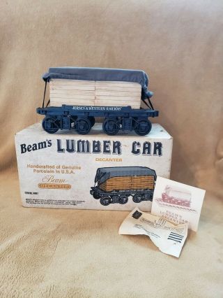 Vintage Jim Beam Porcelain 12 " Lumber Car Whiskey Decanter