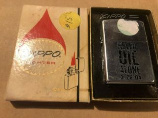 Vintage Zippo Lighter Never Die Alone Estate Find Lighters