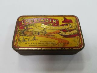 Log Cabin Vintage Tabacco Tin