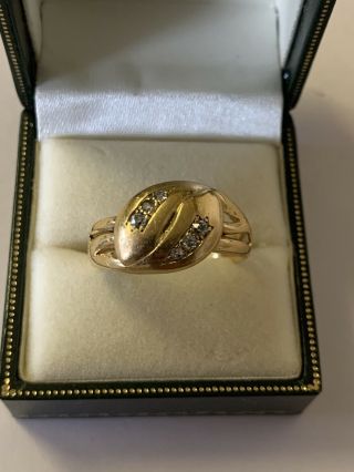 Gents Antique 18ct Gold And Diamond Double Snake Ring Hallmarked 9g