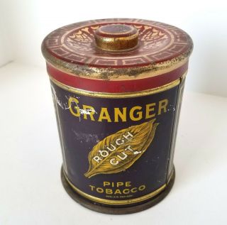 Vintage Granger Rough Cut Pipe Tobacco Tin Can Tobacciana Liggett & Myers Co.