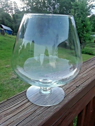 Vintage Large Clear Glass Pedestal Brandy Snifter 9.  5 " /terrarium/candy Dish