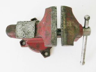 Vintage Rotatable COMPANION 3½” Bench Vise with Anvil and Pipe Clamp,  Bolts 3