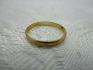 Vintage Estate Solid 10k Yellow Gold Baby Ring Plain Band Size 1/4 Very Small