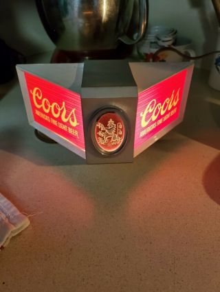 Vintage 2 Sided Coors Beer Lighted Sign.