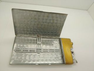 Vintage Signed Evans Gold Tone Large Cigarette Case With Lighter