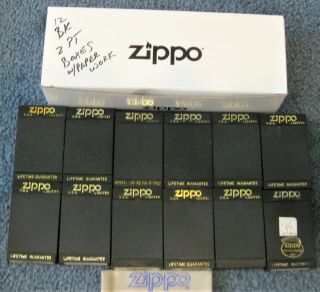 12 Zippo Plastic Display Boxes All With Guarantee Paper Great 3